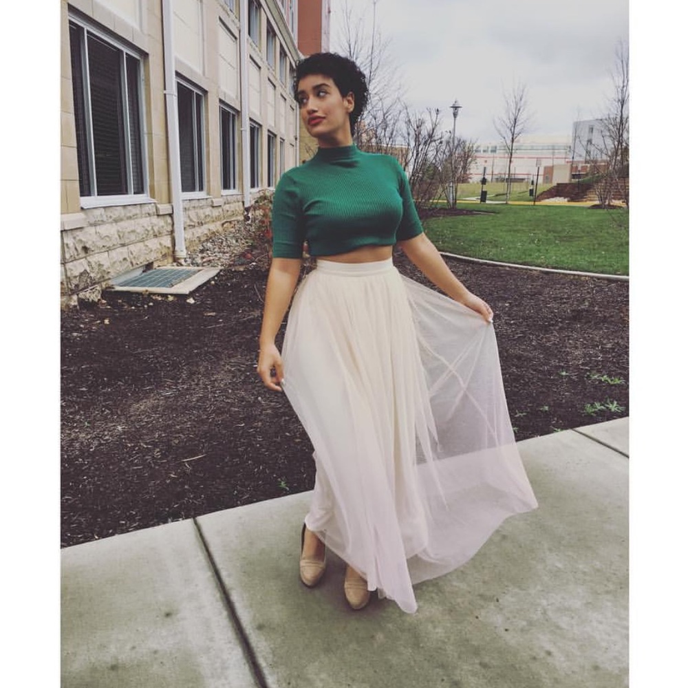 Tulle High-Waisted Maxi Skirt with Snatched Waist